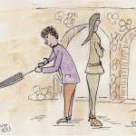 Splidge fixes Doreen's umbrella, even though she is no much impressed.
